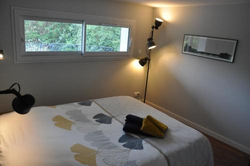 Chambre avec fenêtre sur terrasse